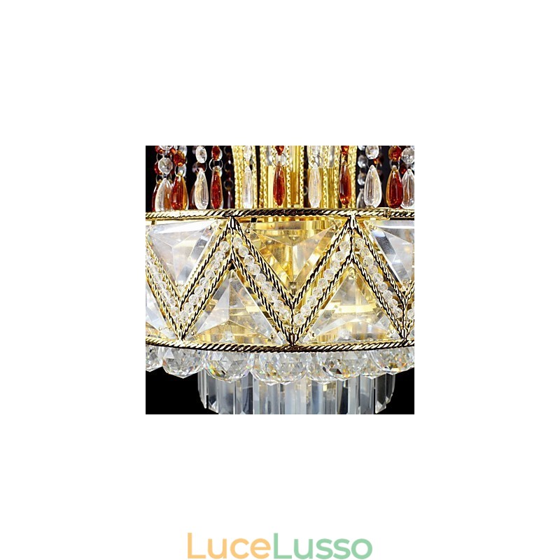 Lampadario in metallo dipinto in cristallo classico tradizionale