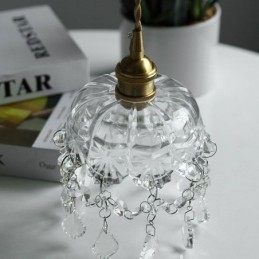 Elegante lampada a sospensione in vetro con testa singola, mini lampada a sospensione