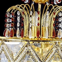 Lampadario in metallo dipinto in cristallo classico tradizionale