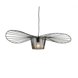Lampada a sospensione in ferro, cappello di paglia, 1 luce