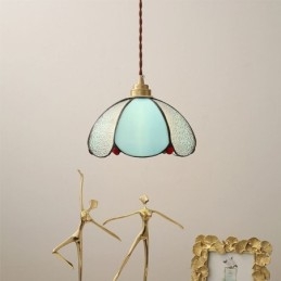 Lampada a sospensione minimalista in vetro a petalo Lampada a sospensione in vetro a testa singola