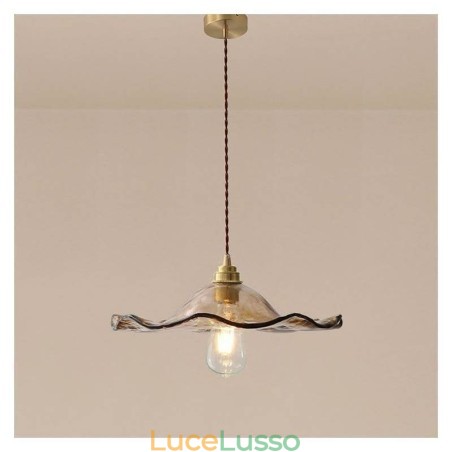 Lampada a sospensione in vetro a forma di foglia di loto Lampada decorativa creativa Lampada a sospensione in vetro a forma di foglia di loto Lampada decorativa creativa