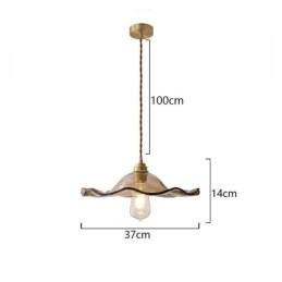 Lampada a sospensione in vetro a forma di foglia di loto Lampada decorativa creativa