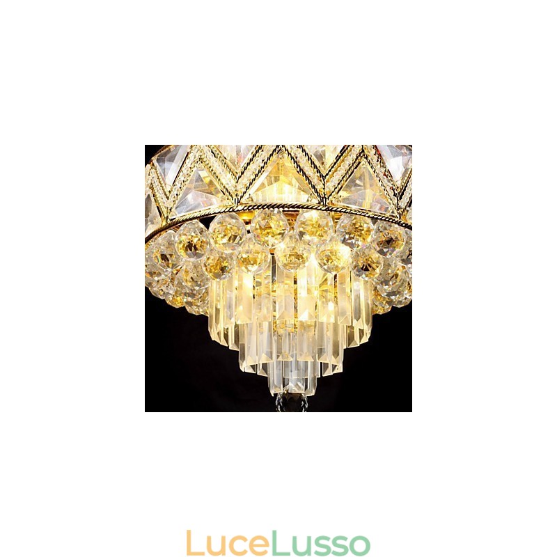 Lampadario in metallo dipinto in cristallo classico tradizionale