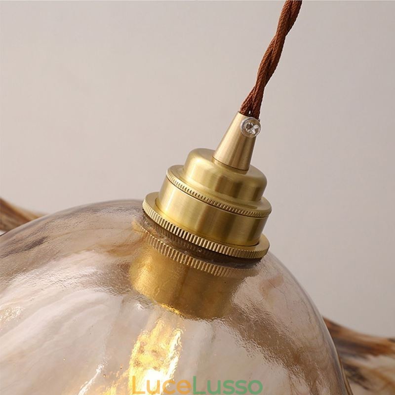 Lampada a sospensione in vetro a forma di foglia di loto Lampada decorativa creativa