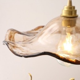 Lampada a sospensione in vetro a forma di foglia di loto Lampada decorativa creativa