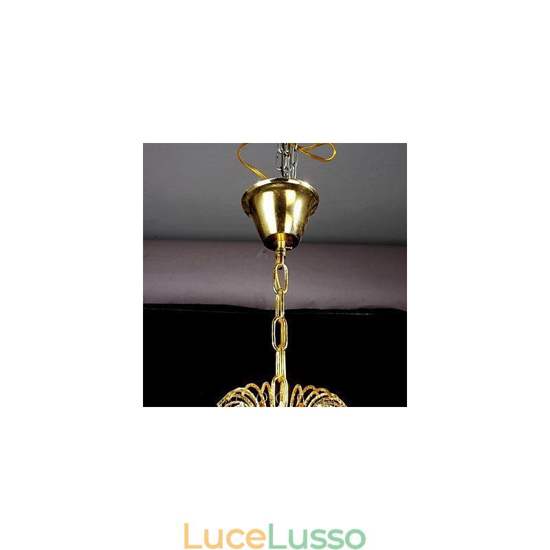 Lampadario in metallo dipinto in cristallo classico tradizionale