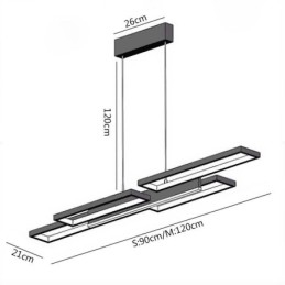 Lampada a sospensione moderna Lampada a soffitto orizzontale