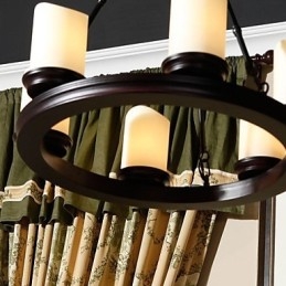 Lampadario Vintage 6 Luci Acciaio e Vetro