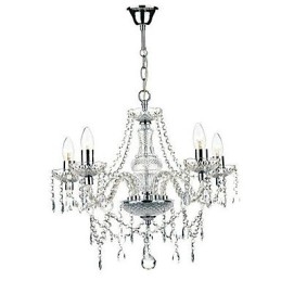 Lampadario tradizionale classico in metallo cromato di cristallo