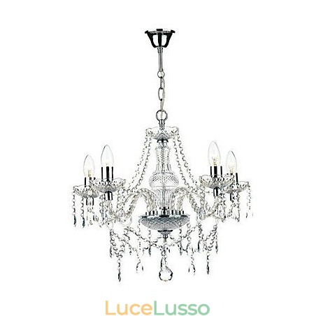 Lampadario tradizionale classico in metallo cromato di cristallo Lampadario tradizionale classico in metallo cromato di cristallo