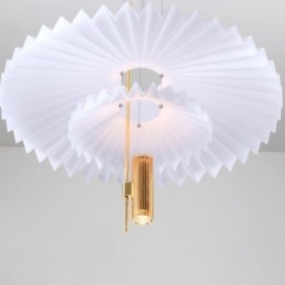 Moderna lampada a sospensione plissettata in acrilico illuminazione decorativa