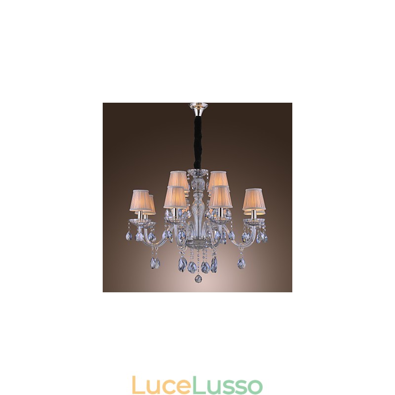 Lampadario in vetro elettroplaccato in cristallo classico tradizionale