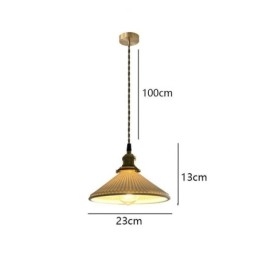 Lampada a sospensione in ceramica in stile giapponese, lampada a sospensione retrò plissettata