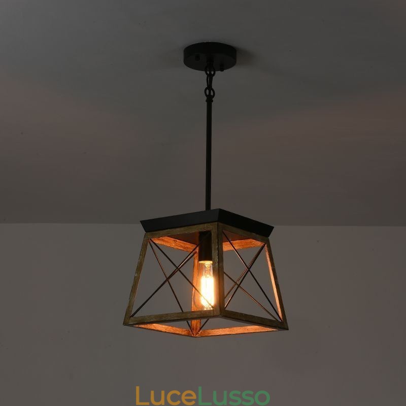 Lampada a sospensione a luce singola in stile vintage