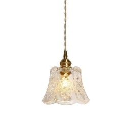Lampada a sospensione a forma di fiore, lampadario decorativo minimalista in vetro