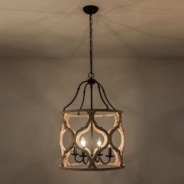 Lampada a sospensione a lanterna in stile vintage a 4 luci