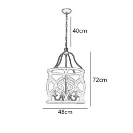 Lampada a sospensione a lanterna in stile vintage a 4 luci