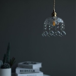 Moderna mini lampada a sospensione in vetro 1 luce decorativa lampadario