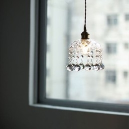 Moderna mini lampada a sospensione in vetro 1 luce decorativa lampadario