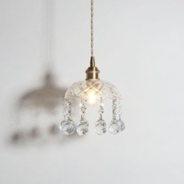 Moderna mini lampada a sospensione in vetro 1 luce decorativa lampadario