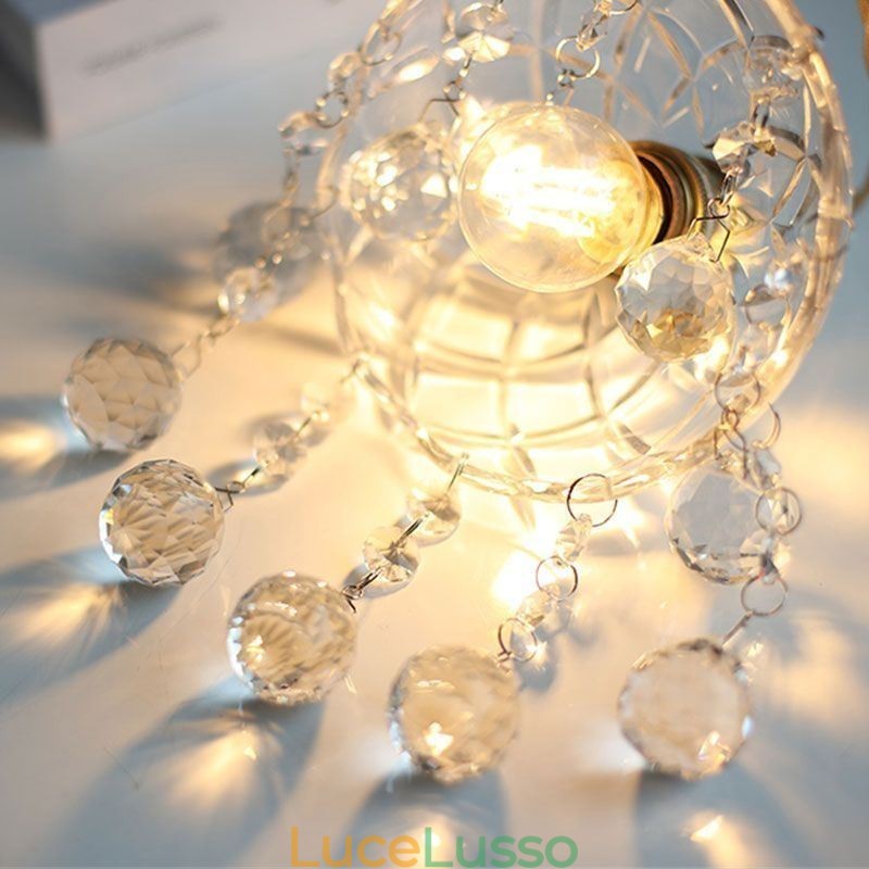 Moderna mini lampada a sospensione in vetro 1 luce decorativa lampadario