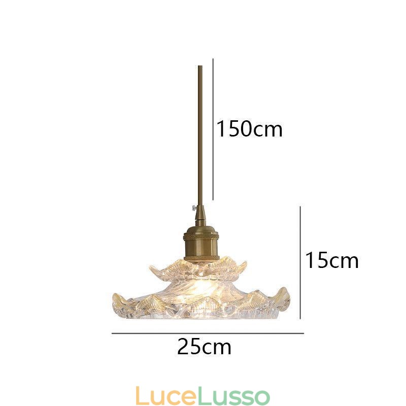 Lampada a sospensione in vetro in stile giapponese Lampada a sospensione in vetro di loto
