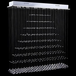 Lampadario a sospensione rettangolare in cristallo, lampadario da soffitto, lampade e apparecchi di illuminazione