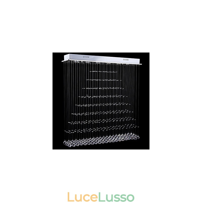 Lampadario a sospensione rettangolare in cristallo, lampadario da soffitto, lampade e apparecchi di illuminazione