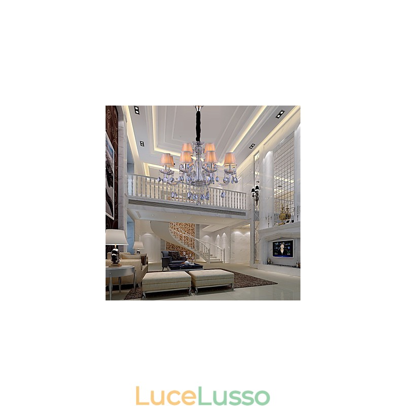 Lampadario in vetro elettroplaccato in cristallo classico tradizionale
