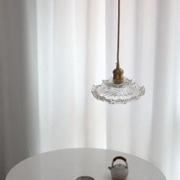 Lampada a sospensione in vetro in stile giapponese Lampada a sospensione in vetro di loto