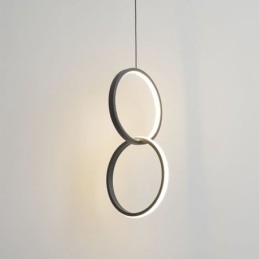 Lampada a sospensione minimalista a doppio anello
