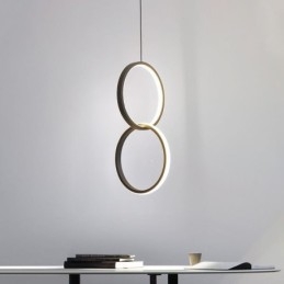 Lampada a sospensione minimalista a doppio anello