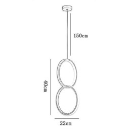 Lampada a sospensione minimalista a doppio anello