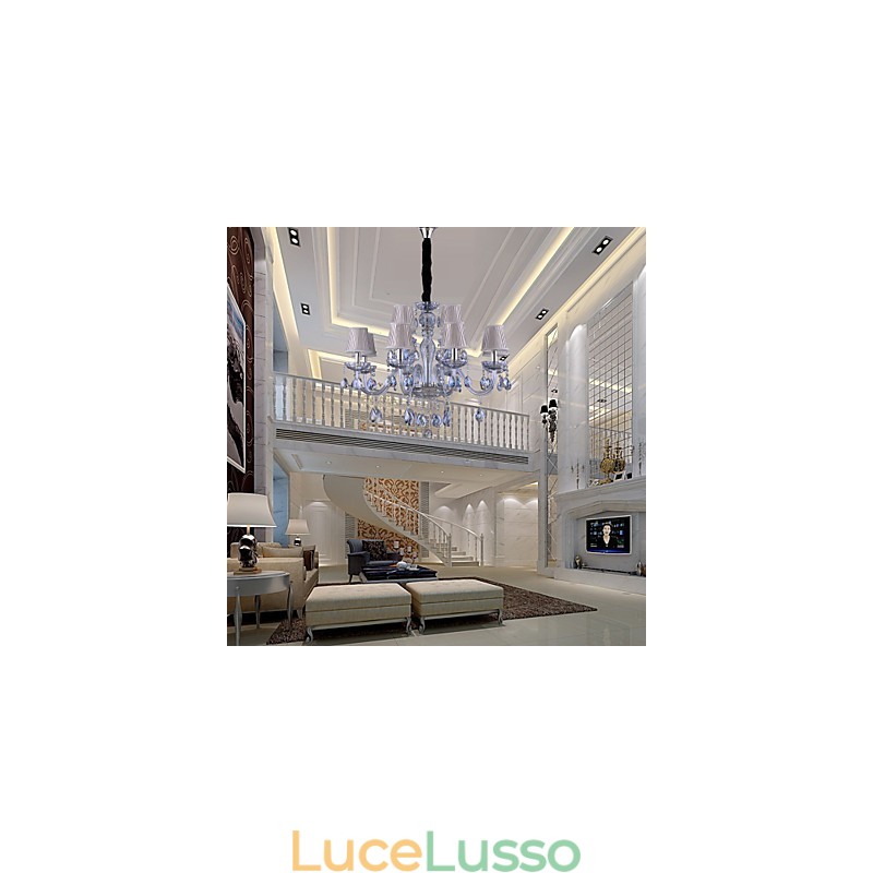 Lampadario in vetro elettroplaccato in cristallo classico tradizionale