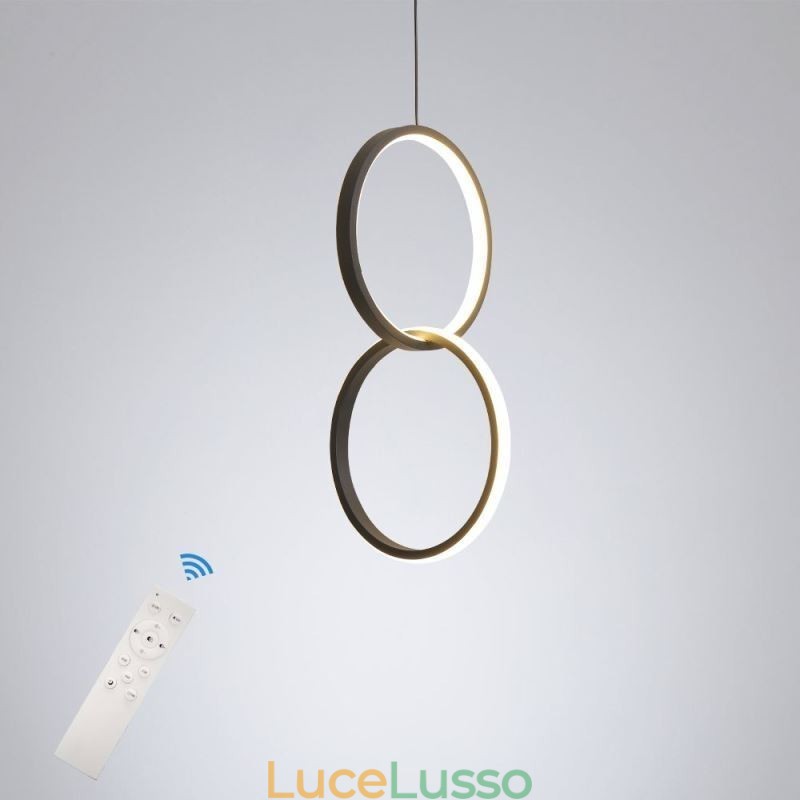 Lampada a sospensione minimalista a doppio anello