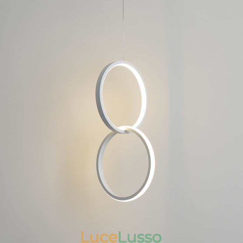 Lampada a sospensione minimalista a doppio anello