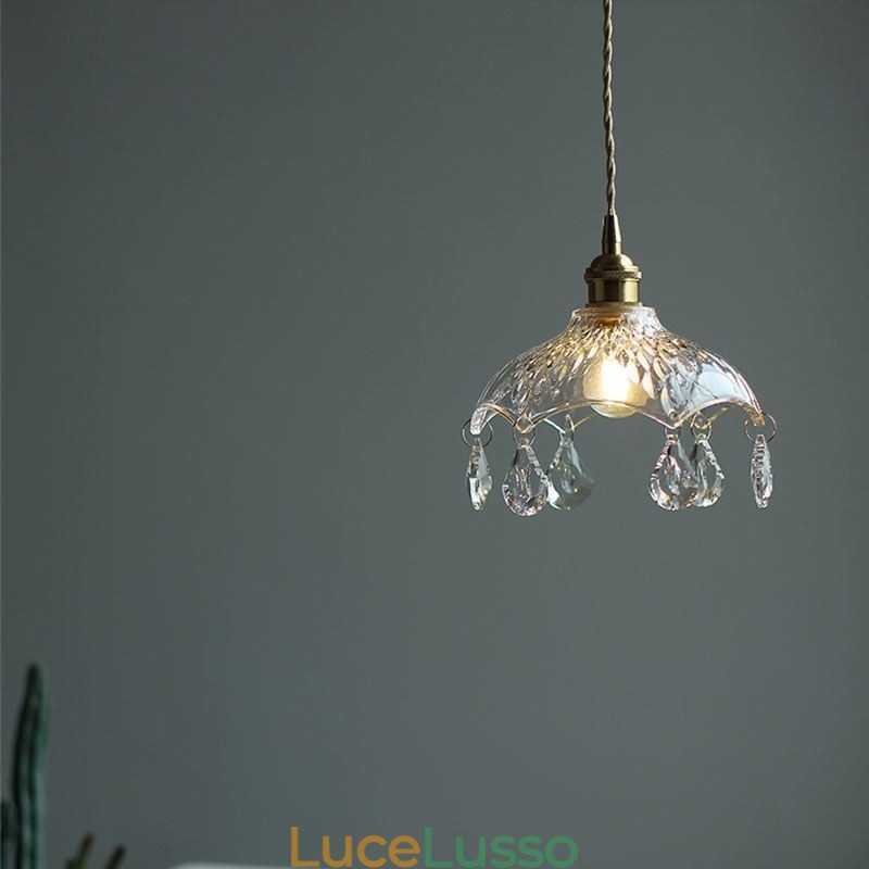 Lampada a sospensione moderna minimalista in vetro a luce singola