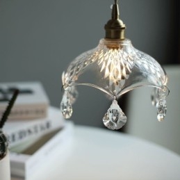 Lampada a sospensione moderna minimalista in vetro a luce singola