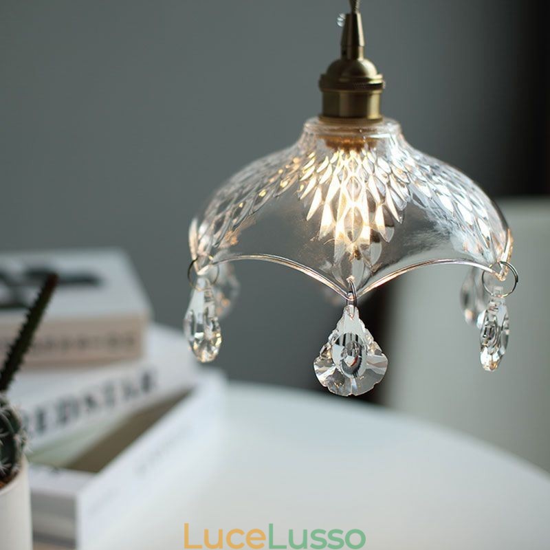 Lampada a sospensione moderna minimalista in vetro a luce singola