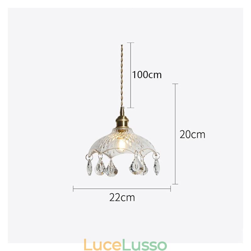 Lampada a sospensione moderna minimalista in vetro a luce singola