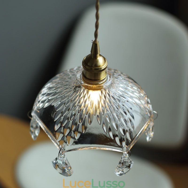 Lampada a sospensione moderna minimalista in vetro a luce singola