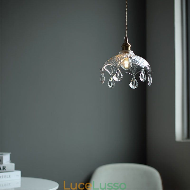 Lampada a sospensione moderna minimalista in vetro a luce singola