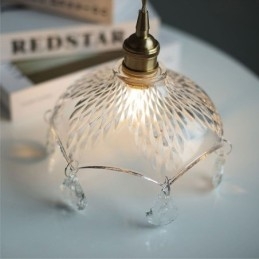 Lampada a sospensione moderna minimalista in vetro a luce singola