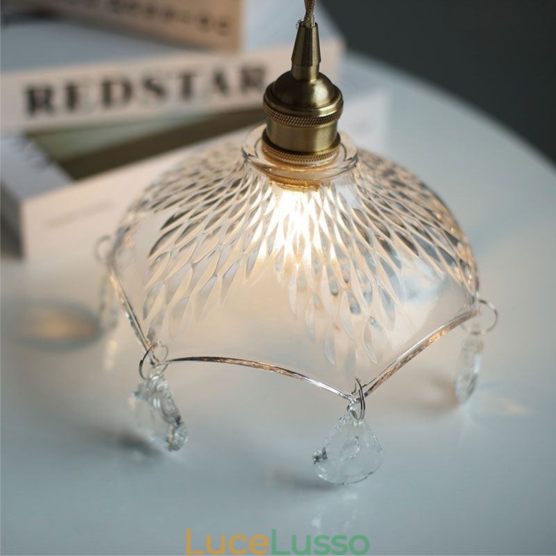 Lampada a sospensione moderna minimalista in vetro a luce singola