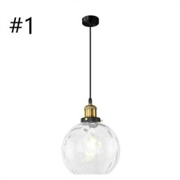 Lampada a sospensione in vetro contemporaneo Lampada a sospensione in vetro con motivo ad acqua rotonda