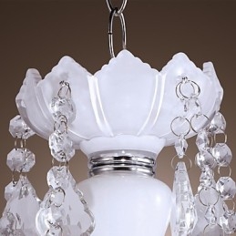 Elegante lampadario in cristallo con 5 luci in bianco