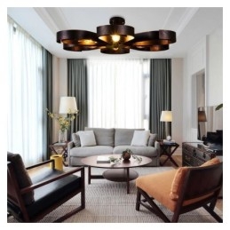 Lampada da soffitto moderna vintage a forma di fiore in ferro