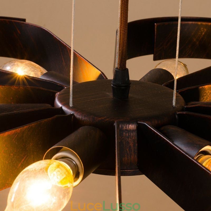 Lampada da soffitto moderna vintage a forma di fiore in ferro