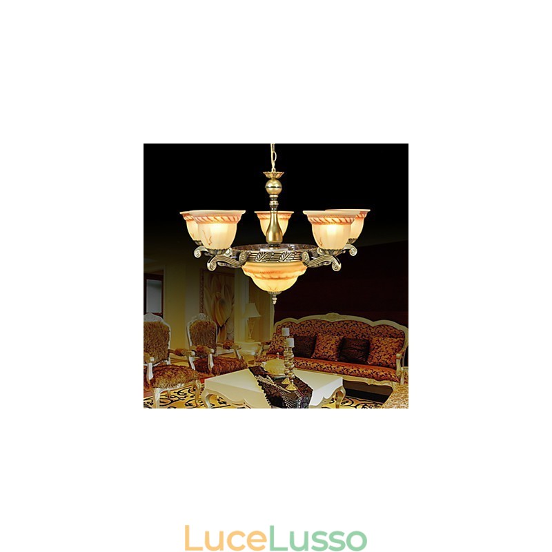 Lampadario in metallo bronzo retrò vintage classico tradizionale